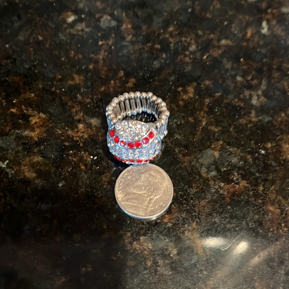 Baseball ring - stretches to fit most Women finger - Picture 2 of 2